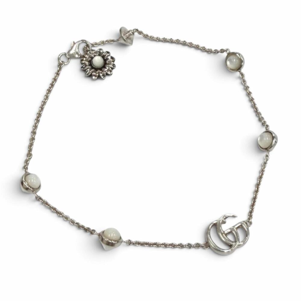 GUCCI Silver Pearl Charm Bracelet